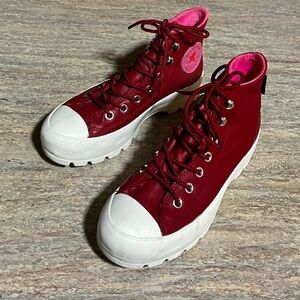 Converse All Star Gore-Tex Red lugged Winter GTX Leather High-Top Sneakers